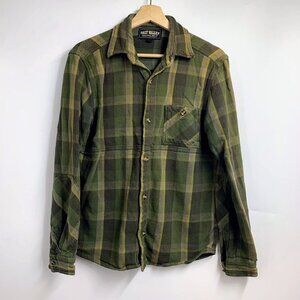 Salt Valley Men's Plaid Cotton‎ Button Up Long Sleeve Work Shirt Size S